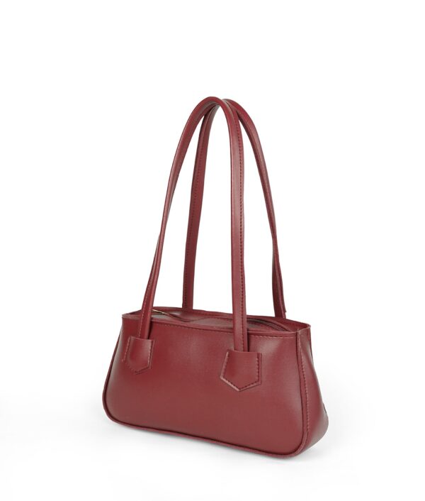 Maroon Luxe Handle Shoulder Bag