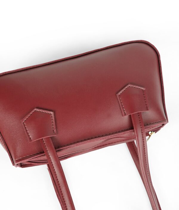 Maroon Luxe Handle Shoulder Bag
