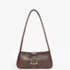 Dark brown Vintage Buckle Shoulder Bag