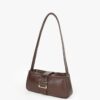 Dark brown Vintage Buckle Shoulder Bag