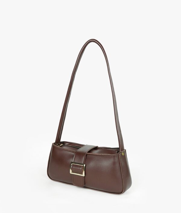 Dark brown Vintage Buckle Shoulder Bag