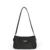 Black Aura Suede Shoulder Bag
