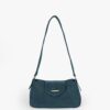 Blue Aura Suede Shoulder Bag