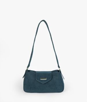 Blue Aura Suede Shoulder Bag