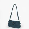 Blue Aura Suede Shoulder Bag