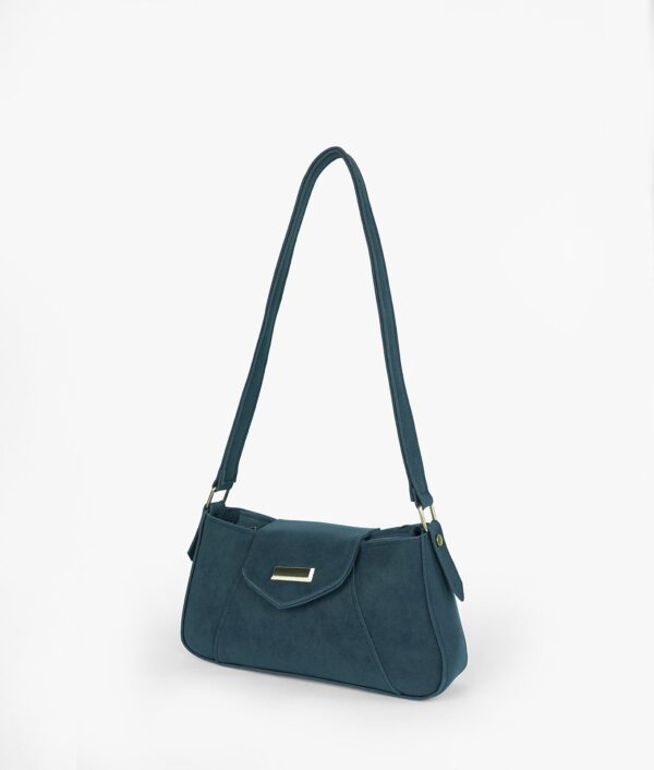 Blue Aura Suede Shoulder Bag