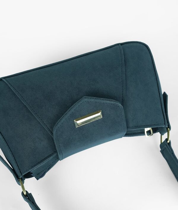 Blue Aura Suede Shoulder Bag