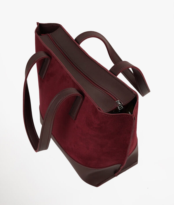 Burgundy Ella suede set of 3 tote bag