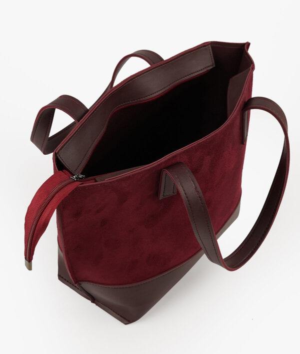 Burgundy Ella suede set of 3 tote bag