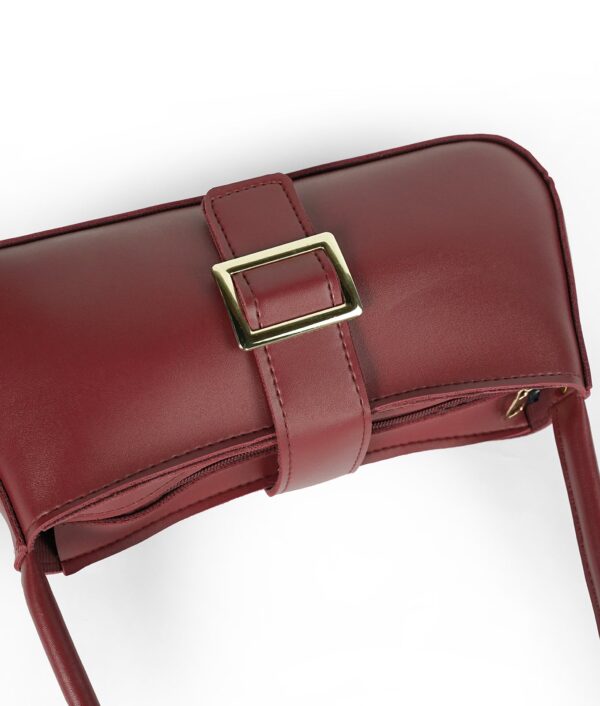 Maroon Vintage Buckle Shoulder Bag