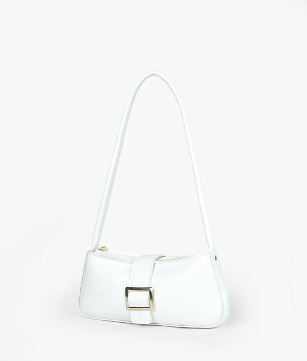 White Vintage Buckle Shoulder Bag