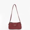 Maroon Aura Suede Shoulder Bag