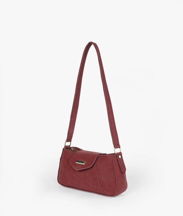 Maroon Aura Suede Shoulder Bag