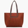 Dark Brown Suede Long Handle Tote Bag