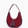 Burgundy Crossbody Hobo Bag