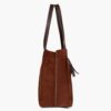 Dark Brown Suede Over The Shoulder Tote Bag